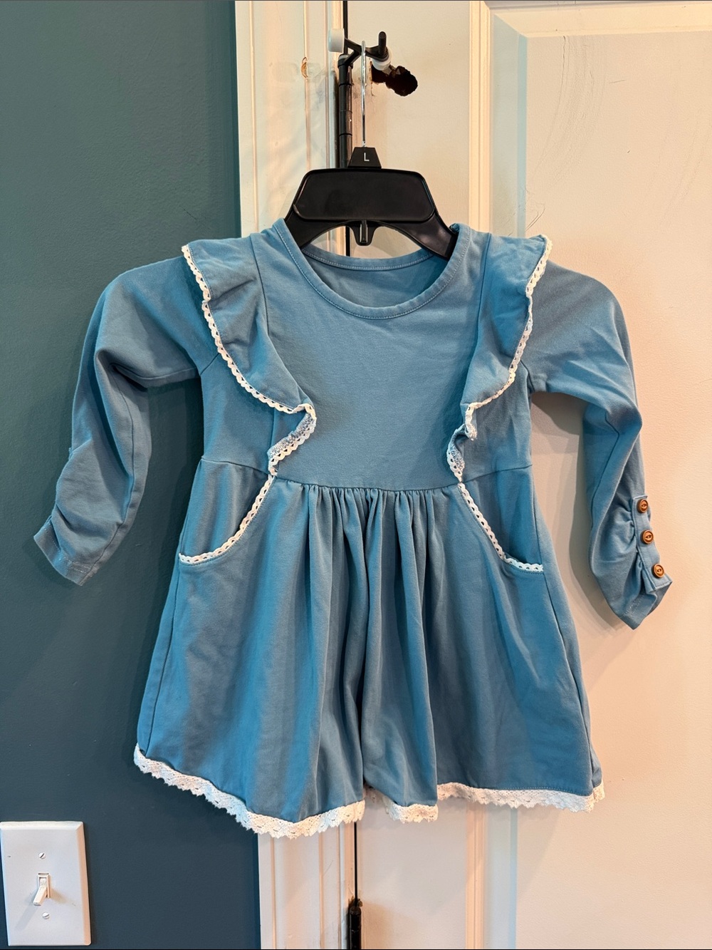 Serendipity Blue Ruffle Detail Dress